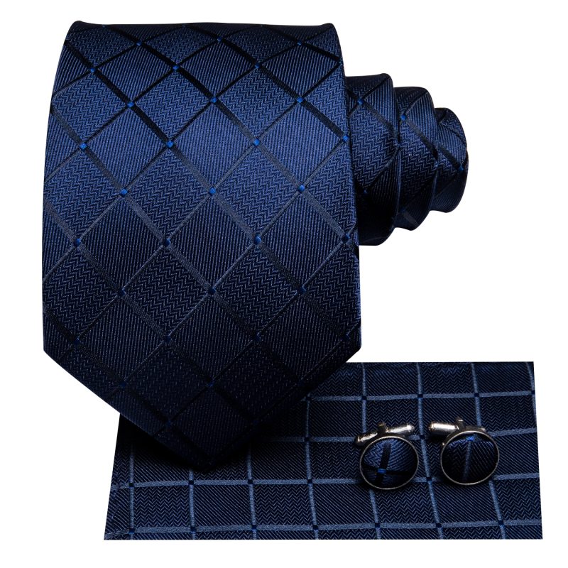 Hi-Tie Blue Business Solid 100% Silk Men's Tie NeckTie 8.5cm Ties for Men Formal Luxury Wedding High Quality Gravata - Image 5