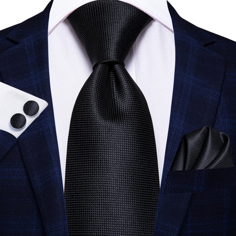 Hi-Tie Blue Business Solid 100% Silk Men's Tie NeckTie 8.5cm Ties for Men Formal Luxury Wedding High Quality Gravata - Image 7