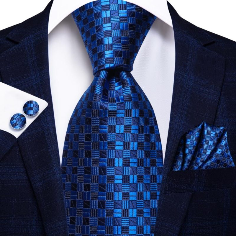 Hi-Tie Blue Business Solid 100% Silk Men's Tie NeckTie 8.5cm Ties for Men Formal Luxury Wedding High Quality Gravata - Image 8