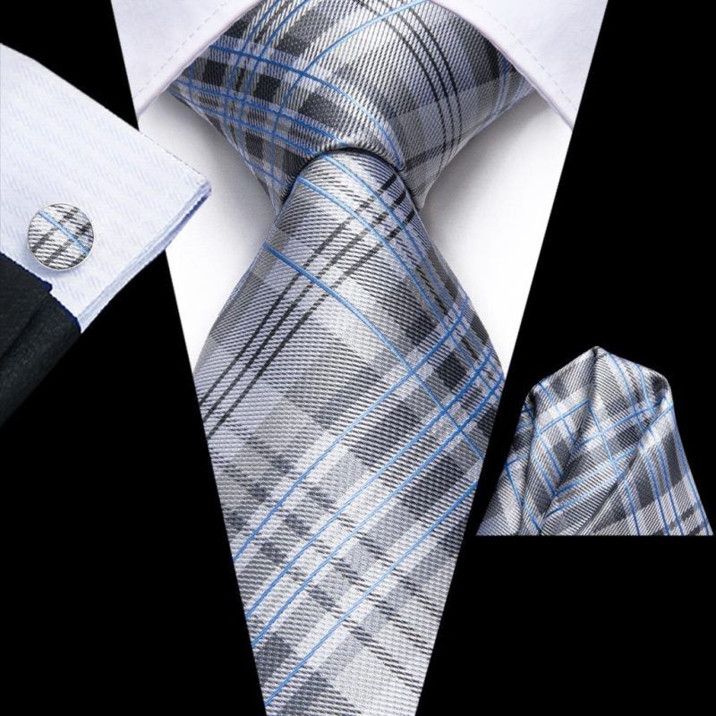 Hi-Tie Blue Business Solid 100% Silk Men's Tie NeckTie 8.5cm Ties for Men Formal Luxury Wedding High Quality Gravata - Image 23