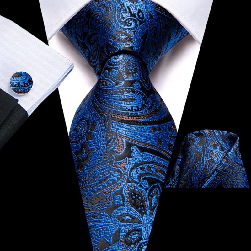 Hi-Tie Blue Business Solid 100% Silk Men's Tie NeckTie 8.5cm Ties for Men Formal Luxury Wedding High Quality Gravata - Image 44