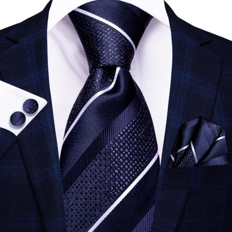 Hi-Tie Blue Business Solid 100% Silk Men's Tie NeckTie 8.5cm Ties for Men Formal Luxury Wedding High Quality Gravata - Image 45