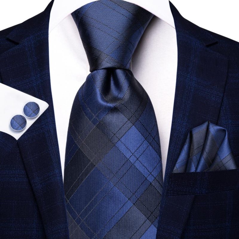 Hi-Tie Blue Business Solid 100% Silk Men's Tie NeckTie 8.5cm Ties for Men Formal Luxury Wedding High Quality Gravata - Image 52