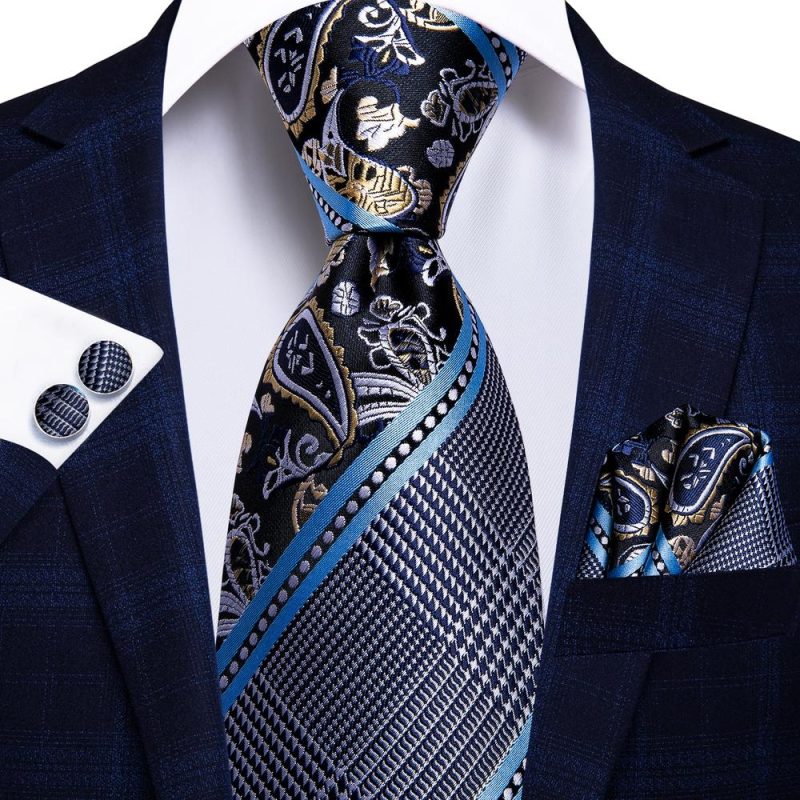 Hi-Tie Blue Business Solid 100% Silk Men's Tie NeckTie 8.5cm Ties for Men Formal Luxury Wedding High Quality Gravata - Image 60