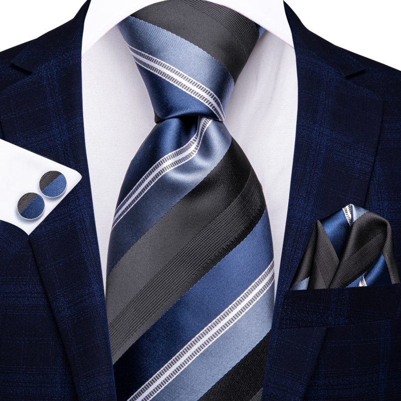 Hi-Tie Blue Business Solid 100% Silk Men's Tie NeckTie 8.5cm Ties for Men Formal Luxury Wedding High Quality Gravata - Image 67