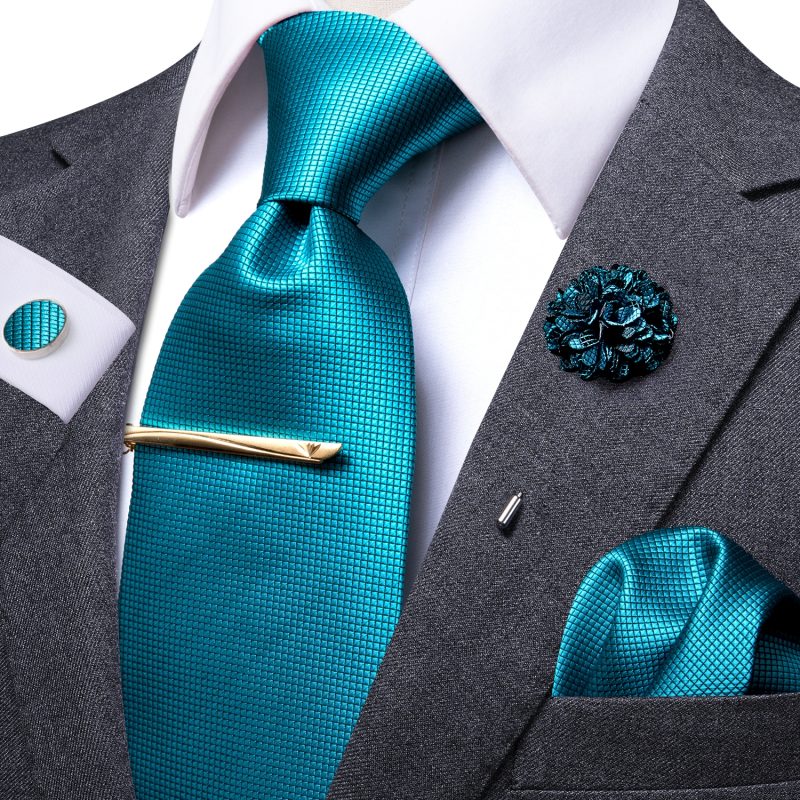 Hi-Tie Yellow Brown Paisley Tie For Men Silk Men's Tie Clip Gift For Men Luxury Necktie Hanky Cufflinks Set Formal Wedding - Image 7