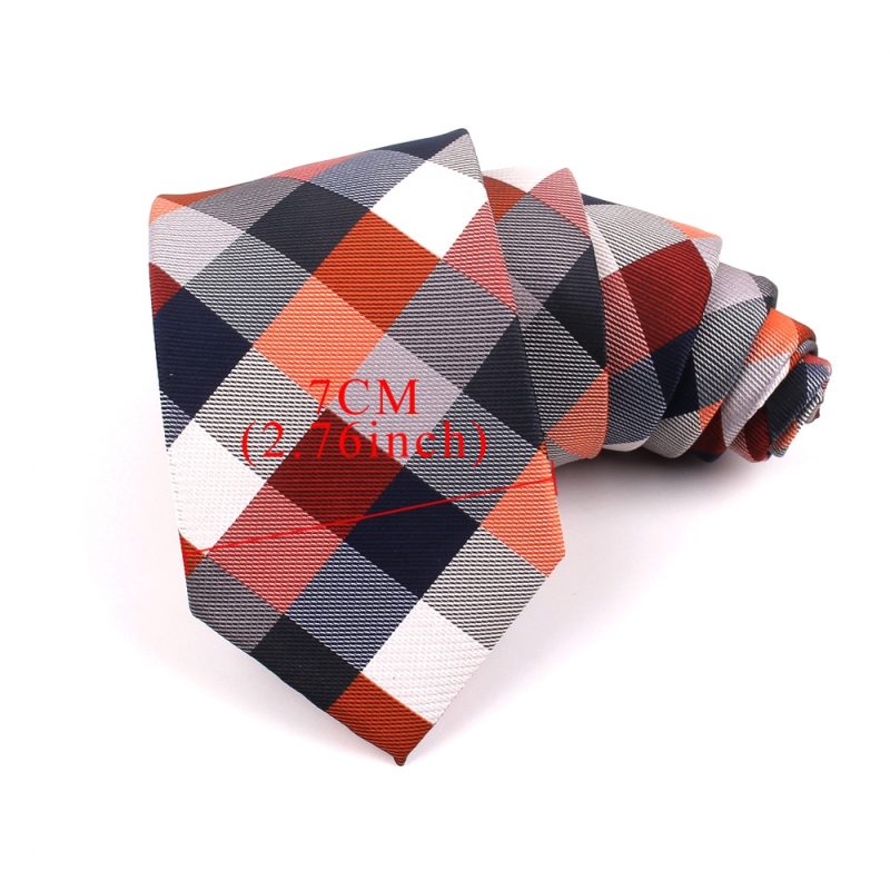 New Jacquard Woven Neck Tie For Men Classic Check Ties Fashion Polyester Mens Necktie For Wedding Business Suit Plaid Tie - Image 3
