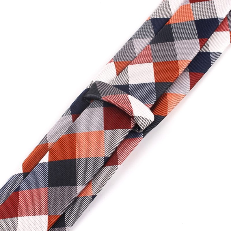 New Jacquard Woven Neck Tie For Men Classic Check Ties Fashion Polyester Mens Necktie For Wedding Business Suit Plaid Tie - Image 4