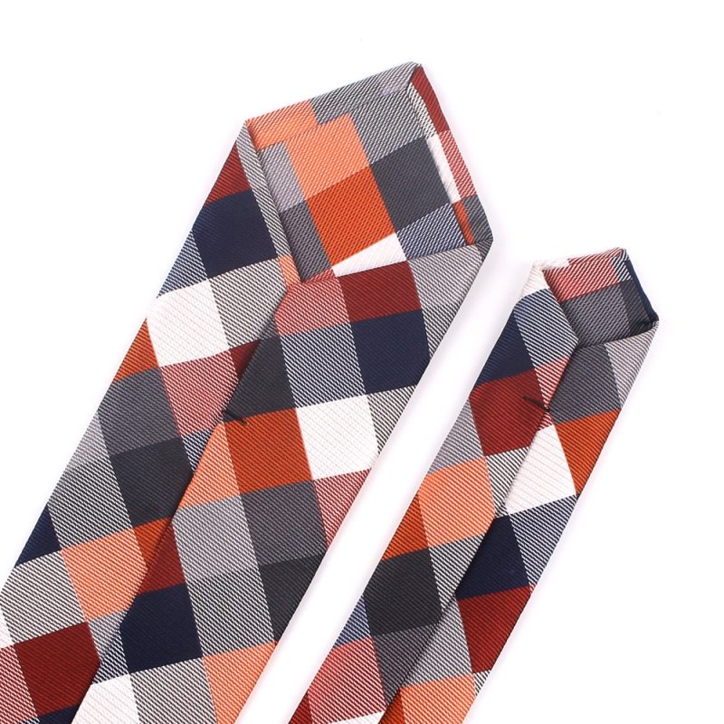 New Jacquard Woven Neck Tie For Men Classic Check Ties Fashion Polyester Mens Necktie For Wedding Business Suit Plaid Tie - Image 5