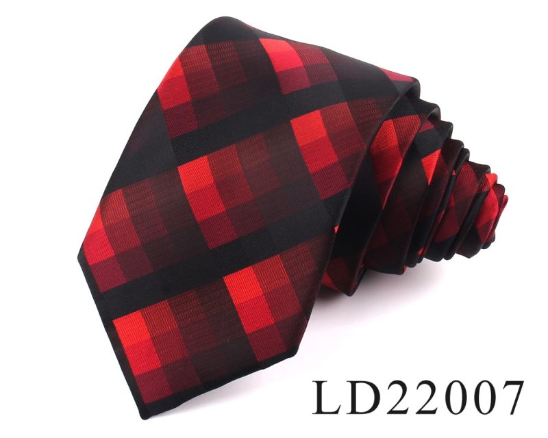 New Jacquard Woven Neck Tie For Men Classic Check Ties Fashion Polyester Mens Necktie For Wedding Business Suit Plaid Tie - Image 7