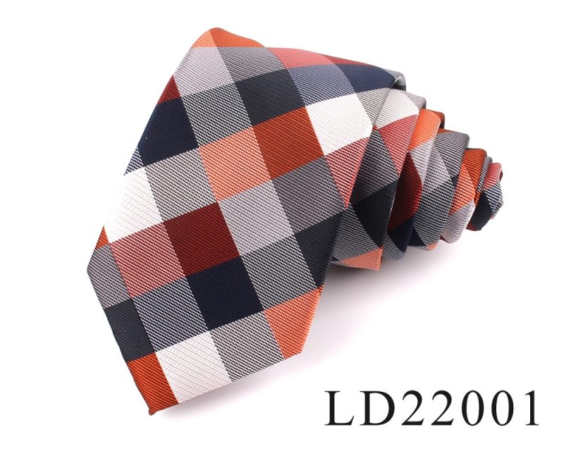New Jacquard Woven Neck Tie For Men Classic Check Ties Fashion Polyester Mens Necktie For Wedding Business Suit Plaid Tie - Image 8
