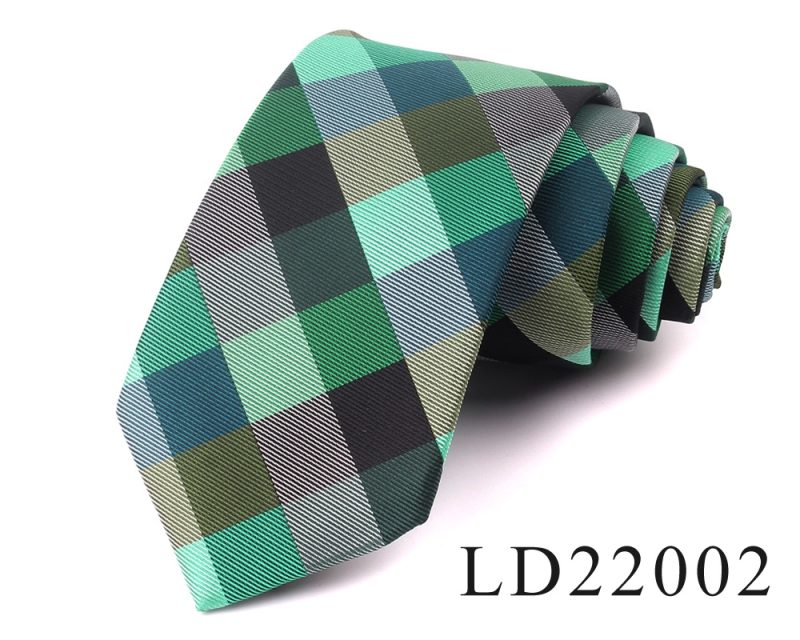 New Jacquard Woven Neck Tie For Men Classic Check Ties Fashion Polyester Mens Necktie For Wedding Business Suit Plaid Tie - Image 9