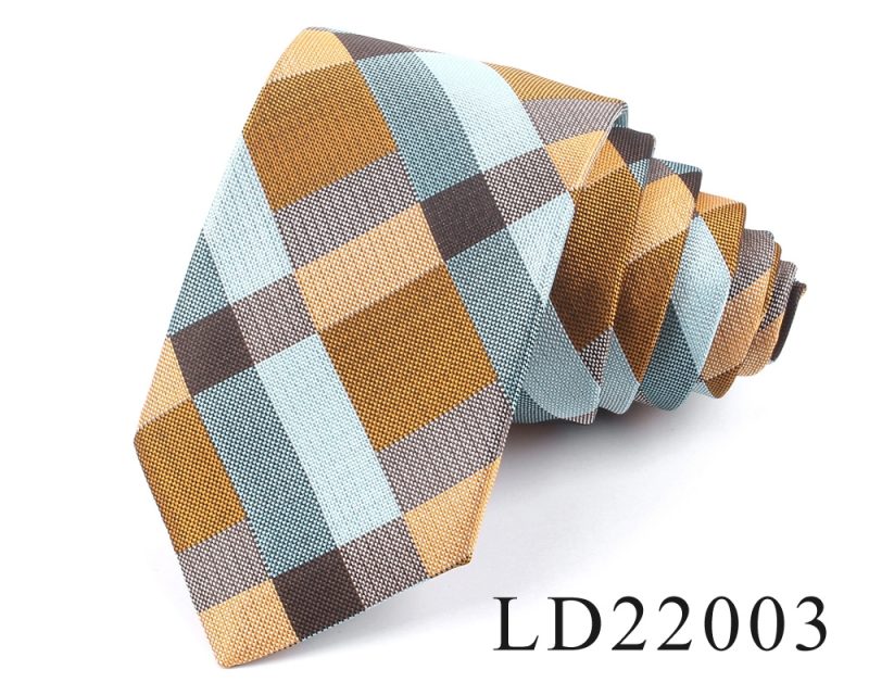 New Jacquard Woven Neck Tie For Men Classic Check Ties Fashion Polyester Mens Necktie For Wedding Business Suit Plaid Tie - Image 10