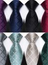 Luxury 8CM Mens Necktie Plaid & Checks Ties For Man Groom Groomsman Jacquard Woven Ascot Formal Business Party Accessories