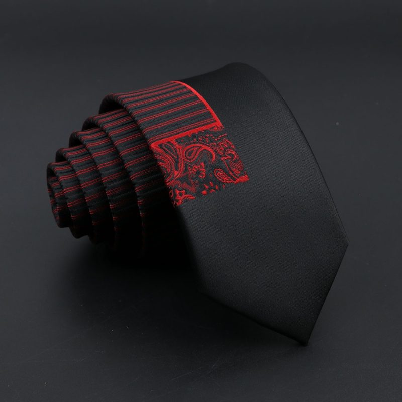 Fashion Jacquard Red Grey Necktie 6cm Floral Plaid Patchwork Polyester Male Skinny Party Business Tie Suit Shirt Accessory Gift - Image 15