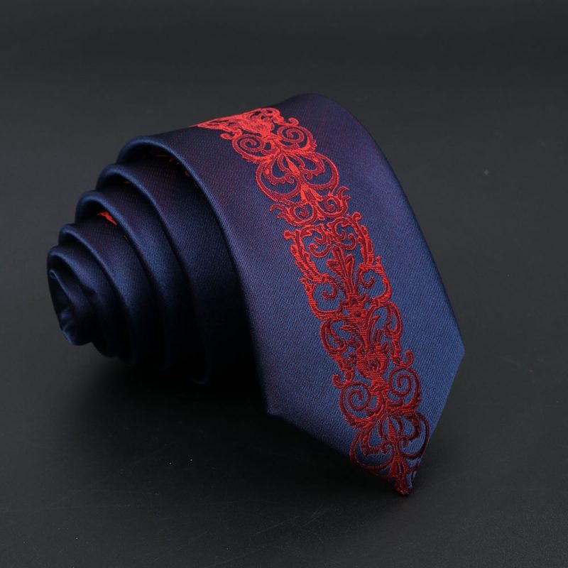 Fashion Jacquard Red Grey Necktie 6cm Floral Plaid Patchwork Polyester Male Skinny Party Business Tie Suit Shirt Accessory Gift - Image 17
