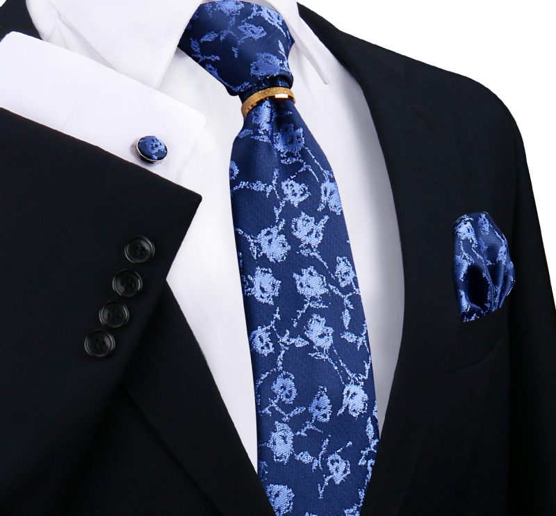 Luxury 100% Silk Tie For Mens Necktie Handkerchief Pocket Square Cufflink with Ring Brooch Set Wedding Business Ties Accessories - Image 8
