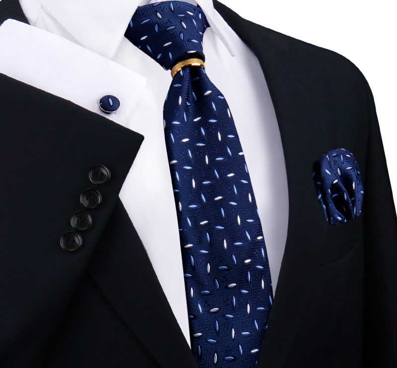 Luxury 100% Silk Tie For Mens Necktie Handkerchief Pocket Square Cufflink with Ring Brooch Set Wedding Business Ties Accessories - Image 9