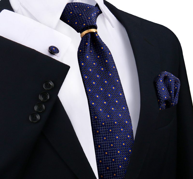 Luxury 100% Silk Tie For Mens Necktie Handkerchief Pocket Square Cufflink with Ring Brooch Set Wedding Business Ties Accessories - Image 10
