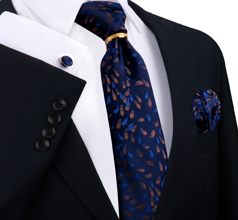Luxury 100% Silk Tie For Mens Necktie Handkerchief Pocket Square Cufflink with Ring Brooch Set Wedding Business Ties Accessories - Image 11