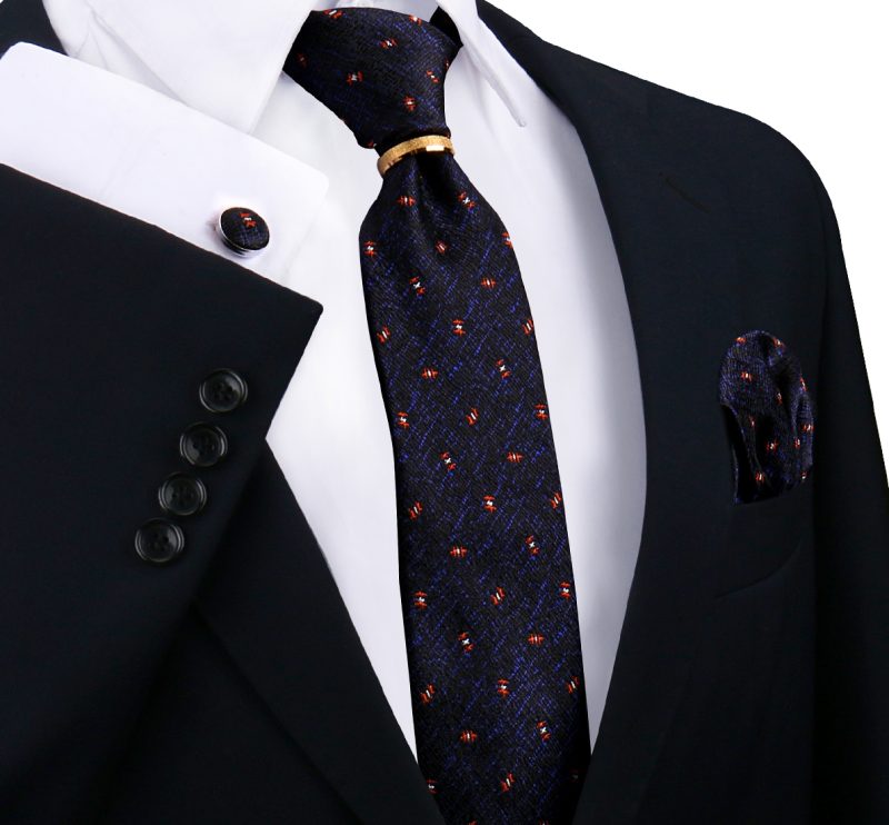 Luxury 100% Silk Tie For Mens Necktie Handkerchief Pocket Square Cufflink with Ring Brooch Set Wedding Business Ties Accessories - Image 12