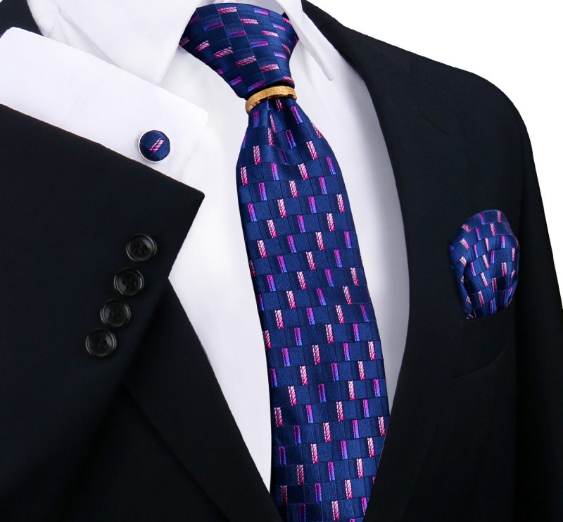 Luxury 100% Silk Tie For Mens Necktie Handkerchief Pocket Square Cufflink with Ring Brooch Set Wedding Business Ties Accessories - Image 13