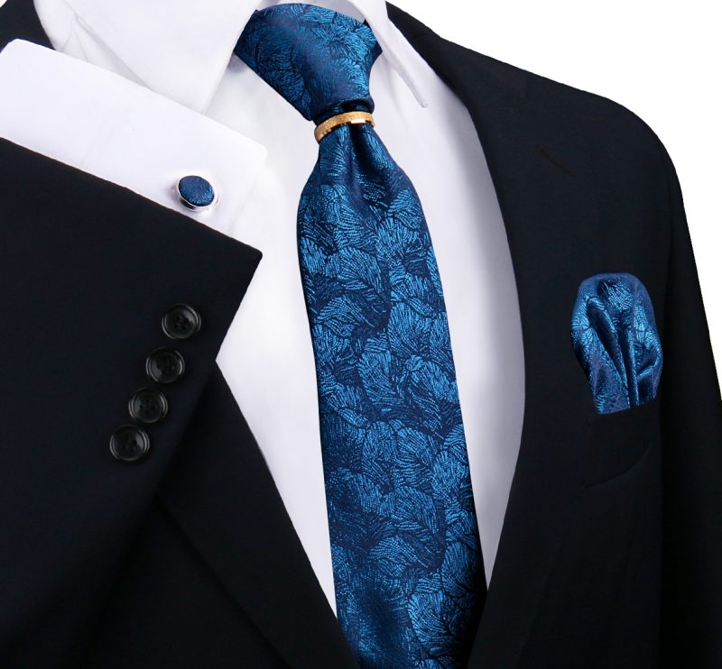 Luxury 100% Silk Tie For Mens Necktie Handkerchief Pocket Square Cufflink with Ring Brooch Set Wedding Business Ties Accessories - Image 16