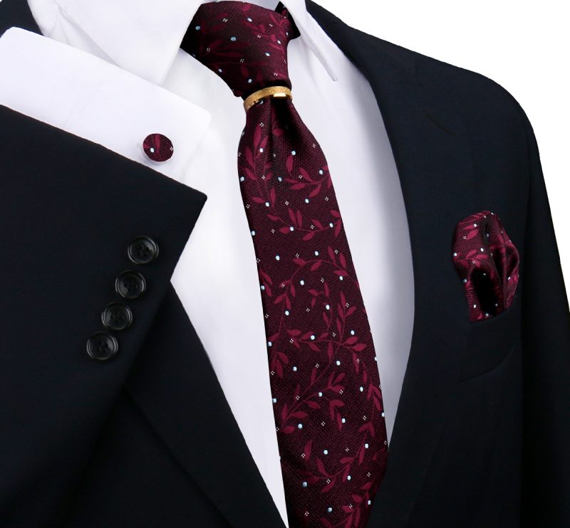 Luxury 100% Silk Tie For Mens Necktie Handkerchief Pocket Square Cufflink with Ring Brooch Set Wedding Business Ties Accessories - Image 21