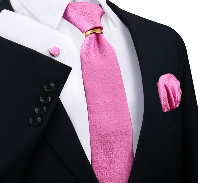 Luxury 100% Silk Tie For Mens Necktie Handkerchief Pocket Square Cufflink with Ring Brooch Set Wedding Business Ties Accessories - Image 24