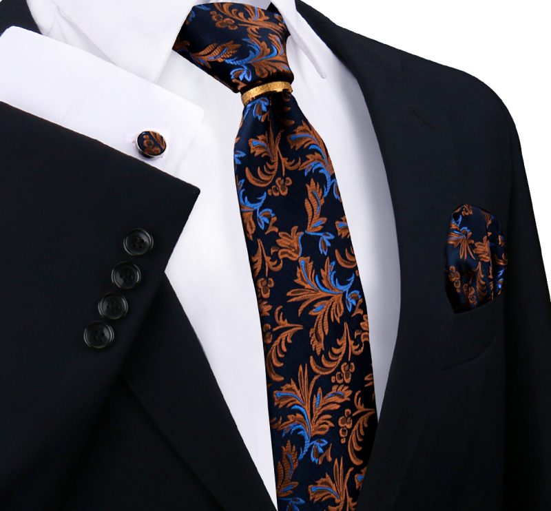 Luxury 100% Silk Tie For Mens Necktie Handkerchief Pocket Square Cufflink with Ring Brooch Set Wedding Business Ties Accessories - Image 30