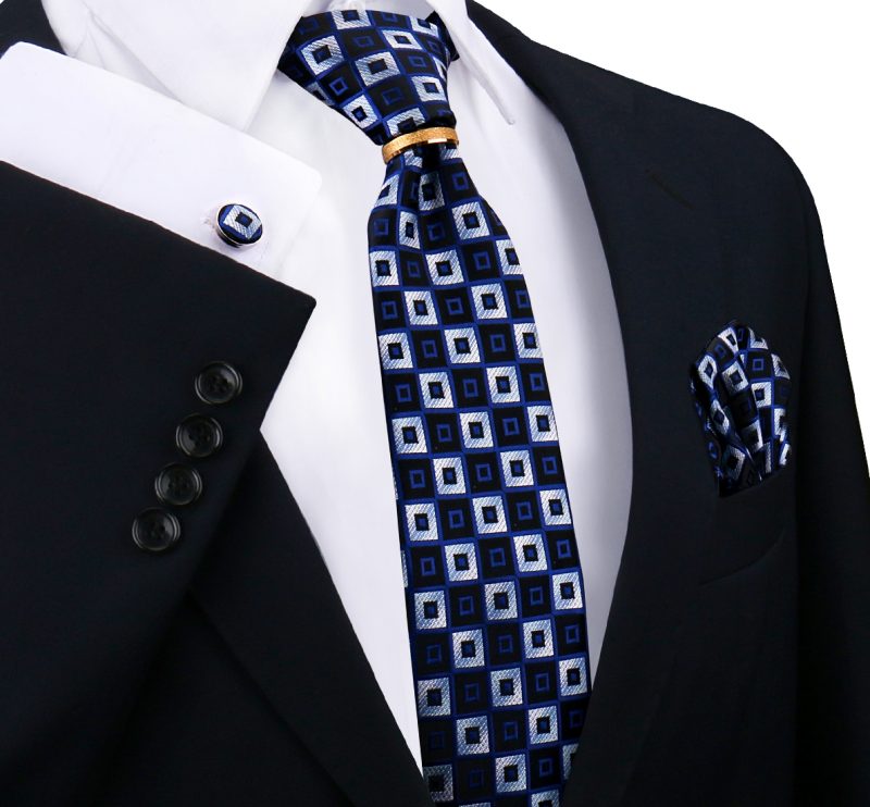 Luxury 100% Silk Tie For Mens Necktie Handkerchief Pocket Square Cufflink with Ring Brooch Set Wedding Business Ties Accessories - Image 32