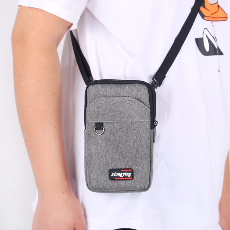 Rectangle Bag Men Shoulder Bags Vintage Style Casual Shopper Bag Single Shoulder Strap Zipper Closure Large Capacity for Outdoor - Image 4