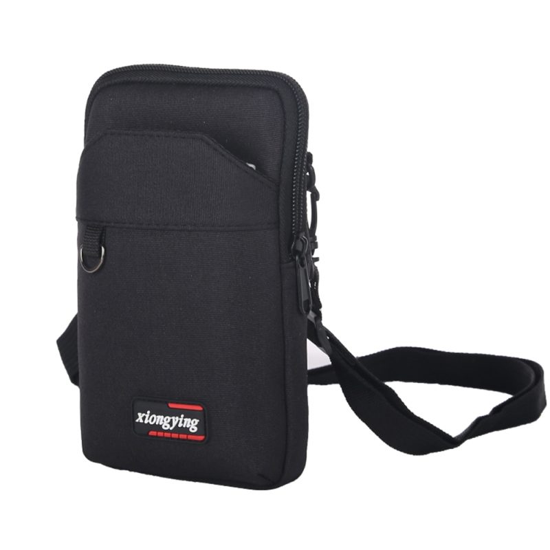 Canvas Shoulder Bag Men Solid Color Crossbody Bag Men's Casual Fashionable Phone Pouch Camping Hunting Small Square Bag Wallet - Image 3