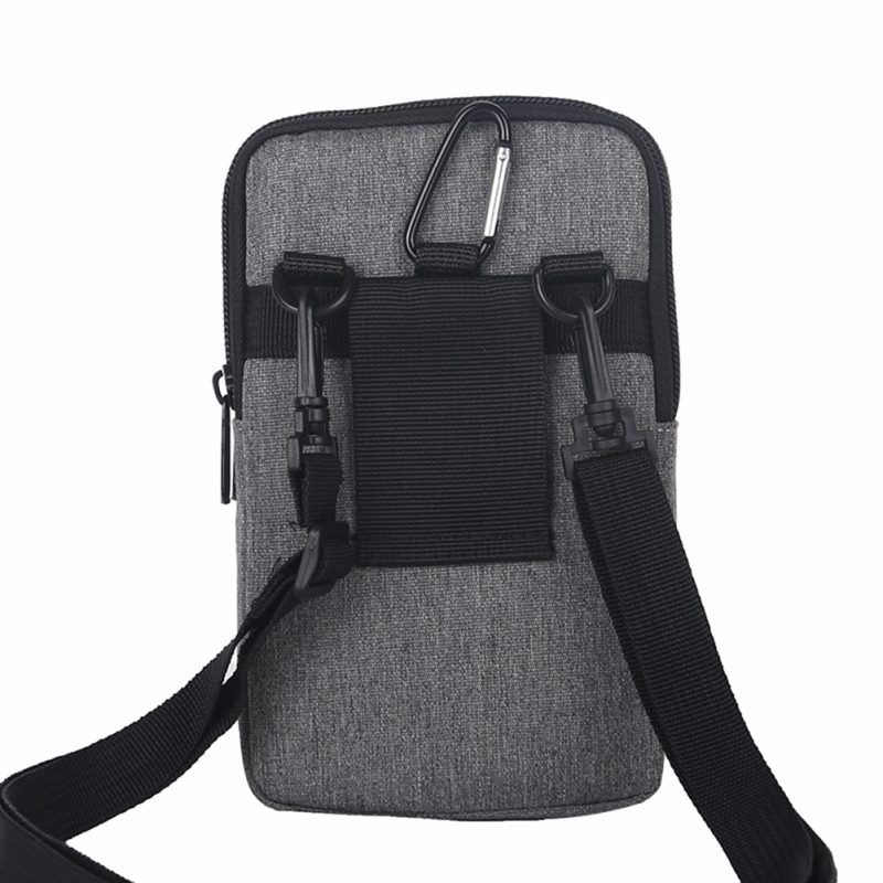 Canvas Shoulder Bag Men Solid Color Crossbody Bag Men's Casual Fashionable Phone Pouch Camping Hunting Small Square Bag Wallet - Image 4