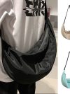 Crossbody Bags Men Solid Color Large Capacity Hobos Unisex Harajuku Japanese Style Nylon Waterproof Travel Shoulder Zipper Purse