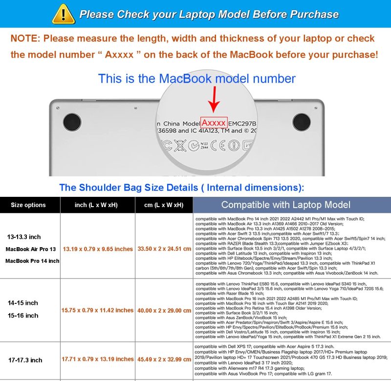 Laptop Bag Case for 2023 MacBook Pro Air 13 15 13.3 14 16 17.3 inch Cover M1 M2 Dell Lenovo HP Asus Men's Women Briefcase Sleeve - Image 2