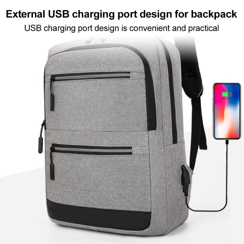 15.6-Inch Laptop Computer and Tablet Backpack,Multi-Pocket, Water-Resistant Oxford Fabric Reflective Strip, USB Interface Bag - Image 3