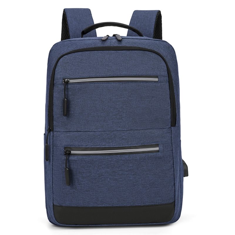 15.6-Inch Laptop Computer and Tablet Backpack,Multi-Pocket, Water-Resistant Oxford Fabric Reflective Strip, USB Interface Bag - Image 9