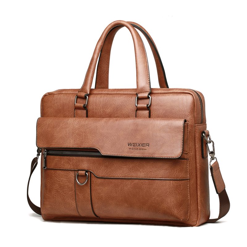2023 Men Briefcase Bag High Quality Business Famous Brand PU Leather Shoulder Messenger Bags Office Handbag 14 inch Laptop bag - Image 3