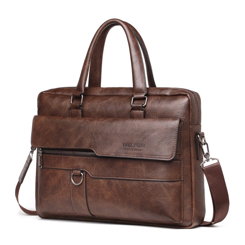 2023 Men Briefcase Bag High Quality Business Famous Brand PU Leather Shoulder Messenger Bags Office Handbag 14 inch Laptop bag - Image 6