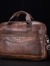 BULLCAPTAIN Briefcase Shoulder Messenger Bags Men's Genuine Leather 14-inch Laptop Bag's Men's Briefcase Office Business Handbag