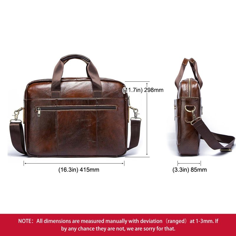 Genuine Leahther Men Briefcase Portable Office Handbag for Laptop Bag High Quality Business Messenger Shoulder Bags Travelling - Image 3