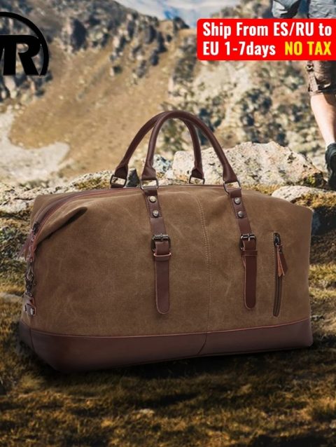 MARKROYAL Canvas Leather Men Travel Bags Carry On Luggage Bag Men Duffel Bag Handbag Travel Tote Large Weekend Bag Dropshipping
