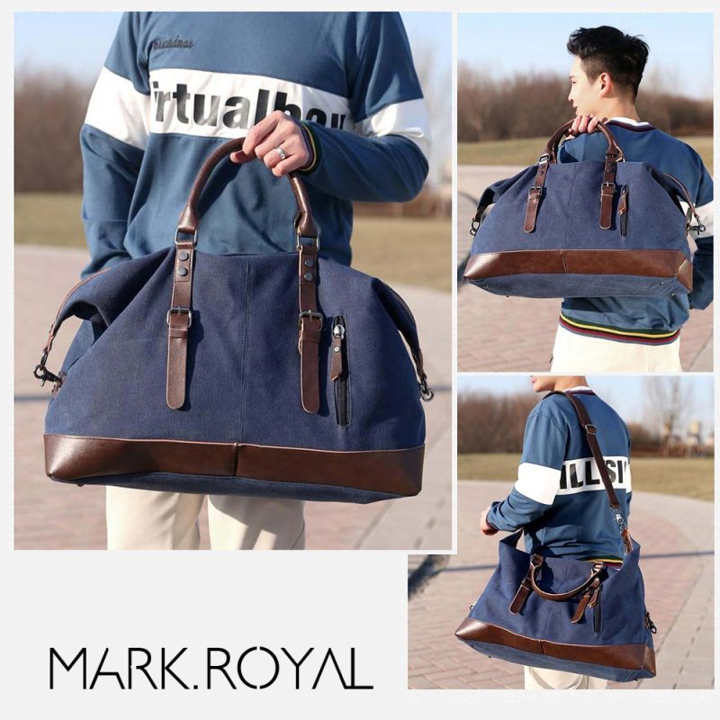 MARKROYAL Canvas Leather Men Travel Bags Carry On Luggage Bag Men Duffel Bag Handbag Travel Tote Large Weekend Bag Dropshipping - Image 2