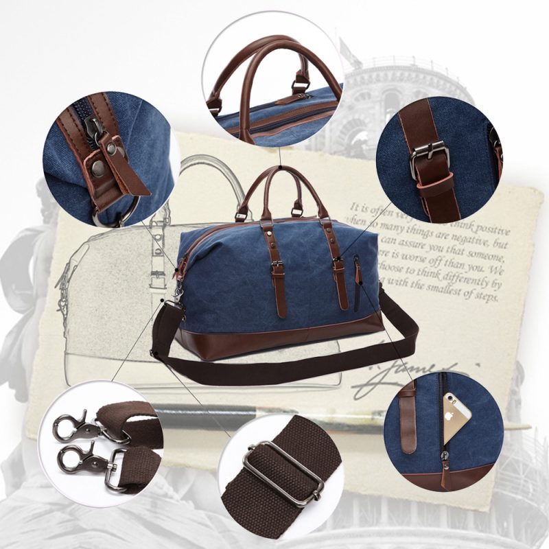 MARKROYAL Canvas Leather Men Travel Bags Carry On Luggage Bag Men Duffel Bag Handbag Travel Tote Large Weekend Bag Dropshipping - Image 3