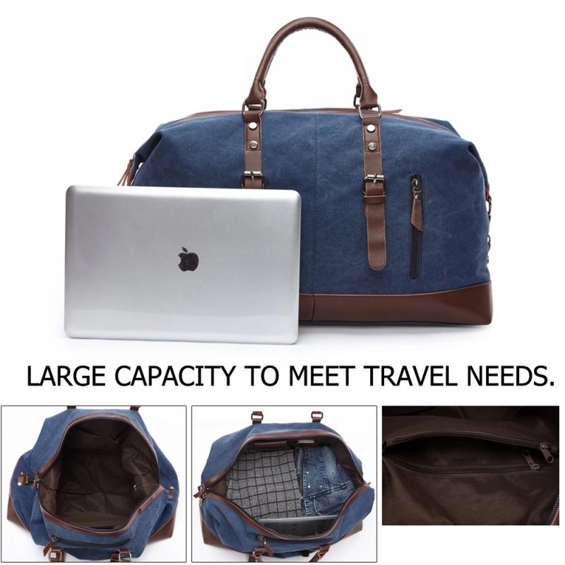 MARKROYAL Canvas Leather Men Travel Bags Carry On Luggage Bag Men Duffel Bag Handbag Travel Tote Large Weekend Bag Dropshipping - Image 5