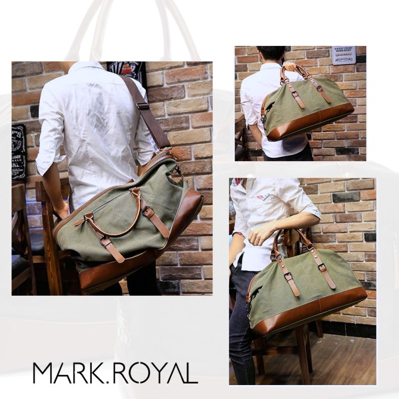 MARKROYAL Canvas Leather Men Travel Bags Carry On Luggage Bag Men Duffel Bag Handbag Travel Tote Large Weekend Bag Dropshipping - Image 6