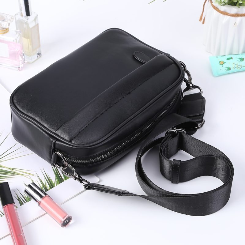 Men Shoulder Bag Leather Casual Business Messenger Bag Men Fashion Shoulder Crossbody Bag Small Square Plaid Designer Sling Bags - Image 2
