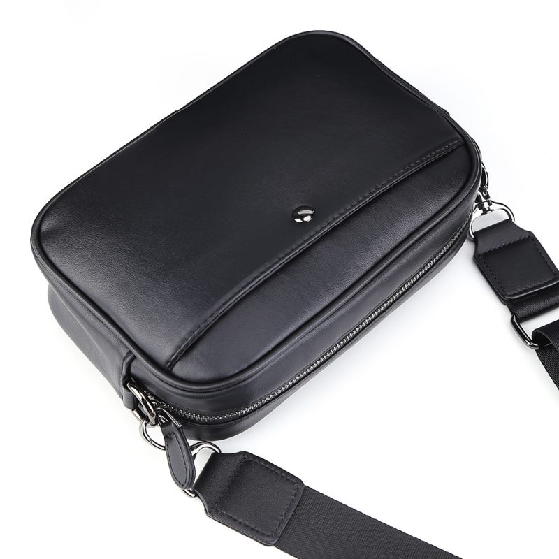 Men Shoulder Bag Leather Casual Business Messenger Bag Men Fashion Shoulder Crossbody Bag Small Square Plaid Designer Sling Bags - Image 4