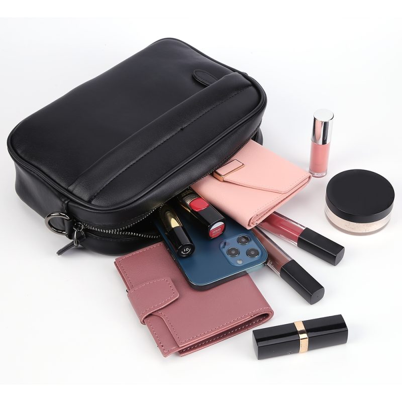 Men Shoulder Bag Leather Casual Business Messenger Bag Men Fashion Shoulder Crossbody Bag Small Square Plaid Designer Sling Bags - Image 5